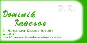 dominik kapcsos business card